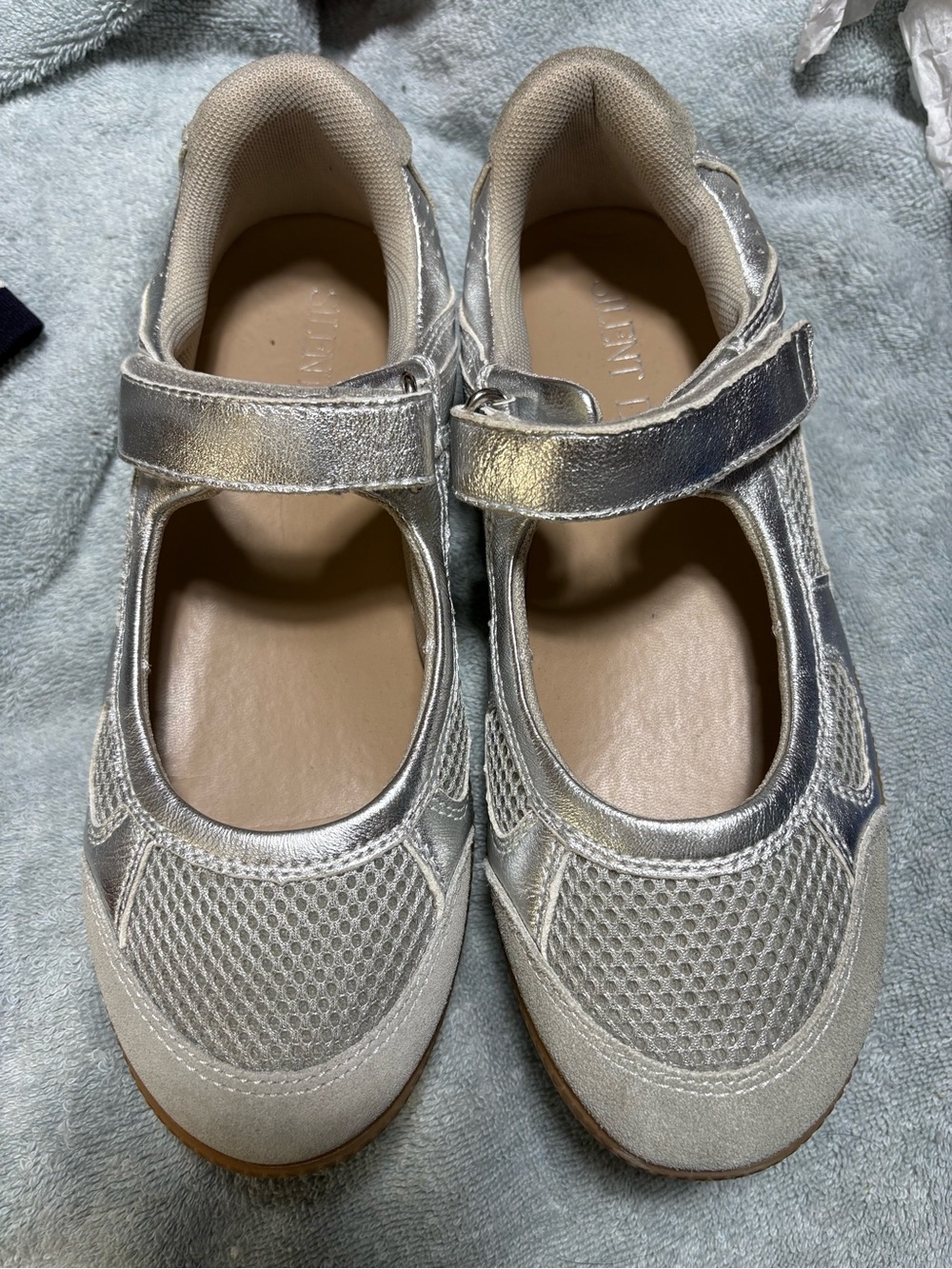 Silver Mary Jane Comfort Sneakers - Silent D
